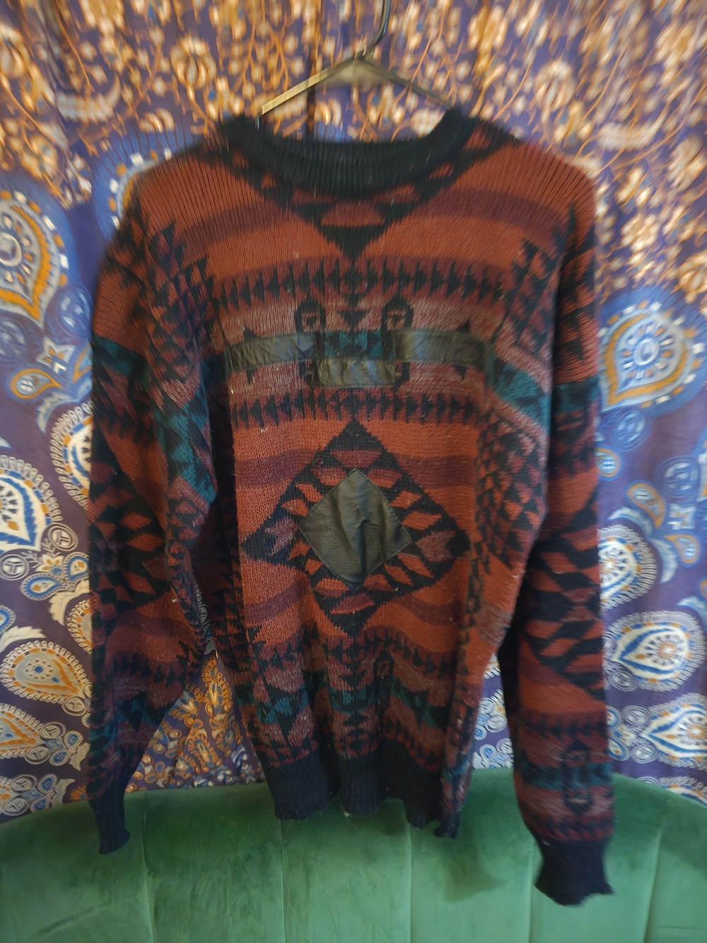 Impact Sweater With Genuine Leather Accent Patches
